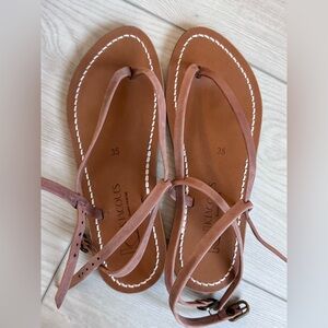 K JACQUES ST TROPEZ Abako leather sandals
Color: Tan Sz: 35